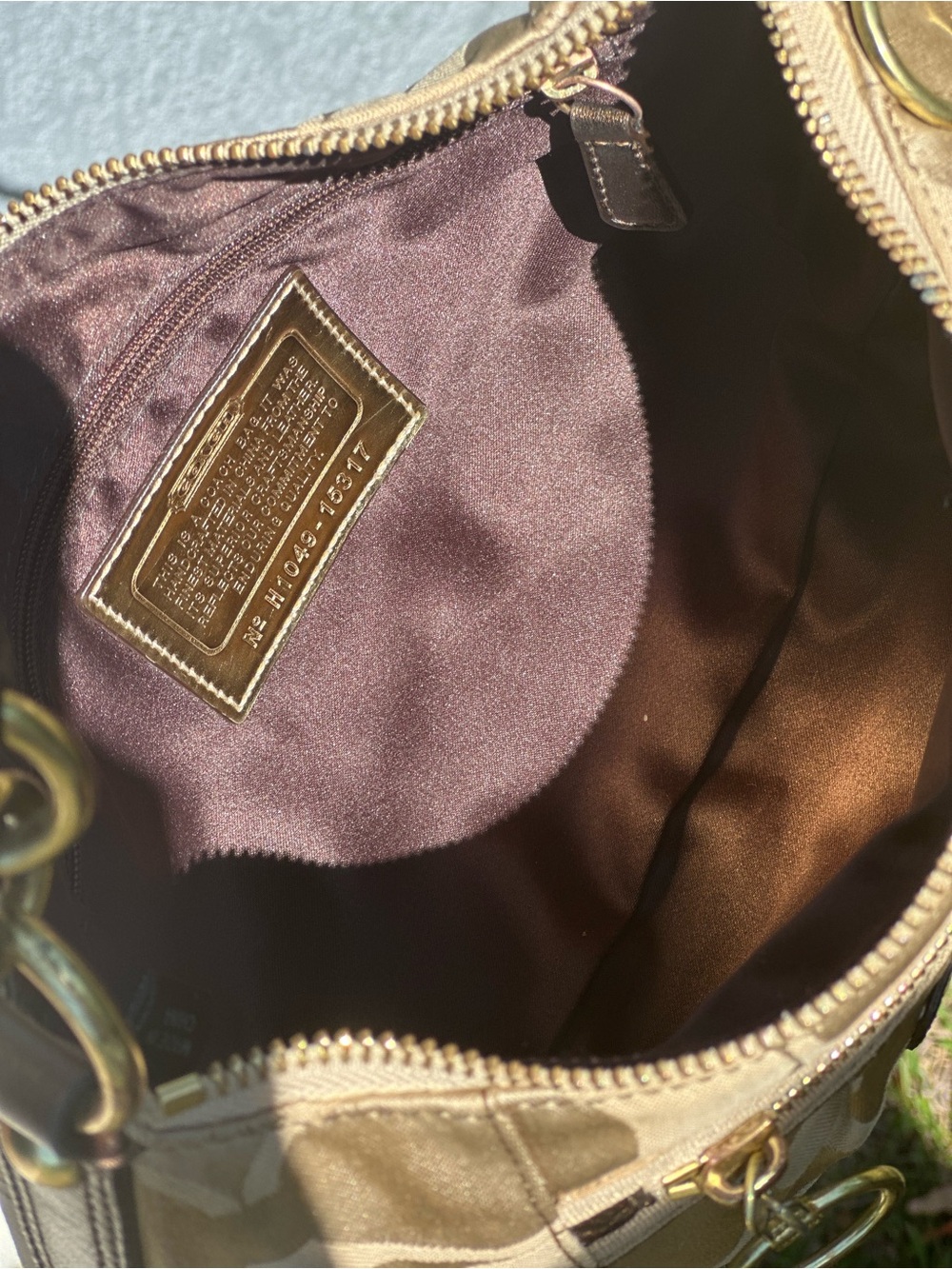 Coach Signature Poppy Shoulder Bag with Gold Hardware - Picture 5 of 7